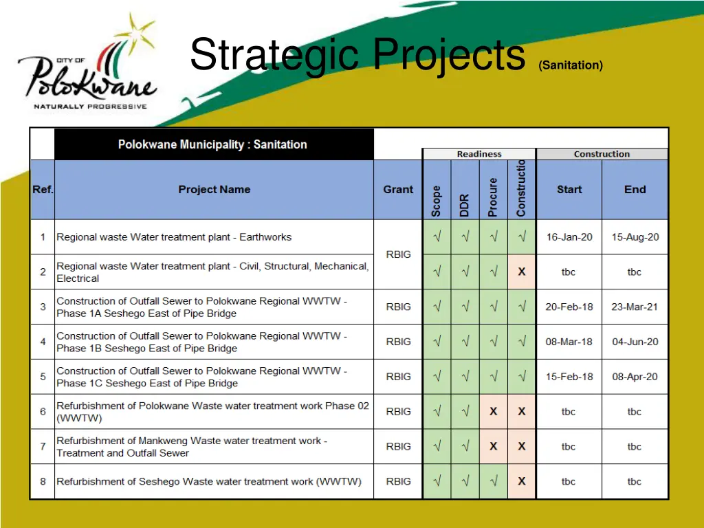 strategic projects sanitation