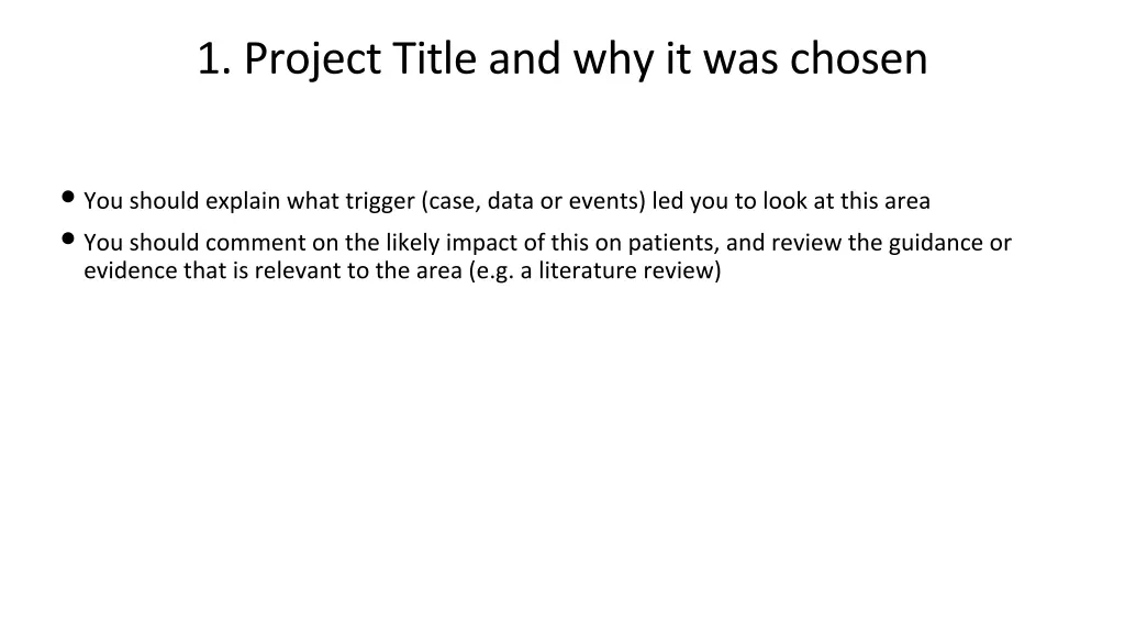 1 project title and why it was chosen