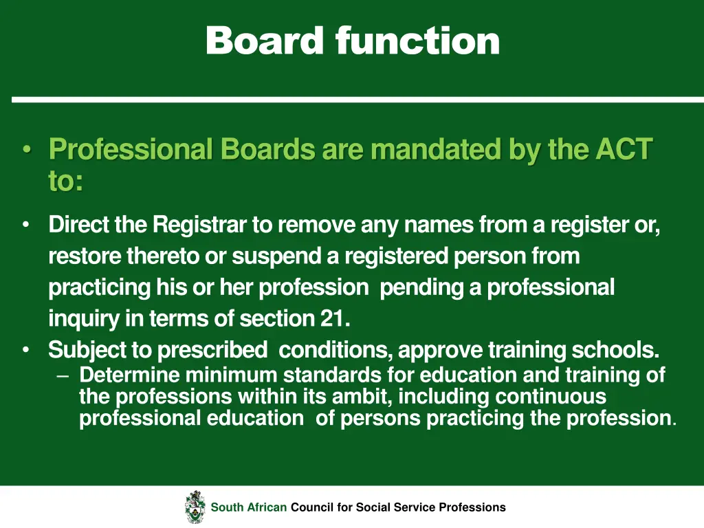 board function