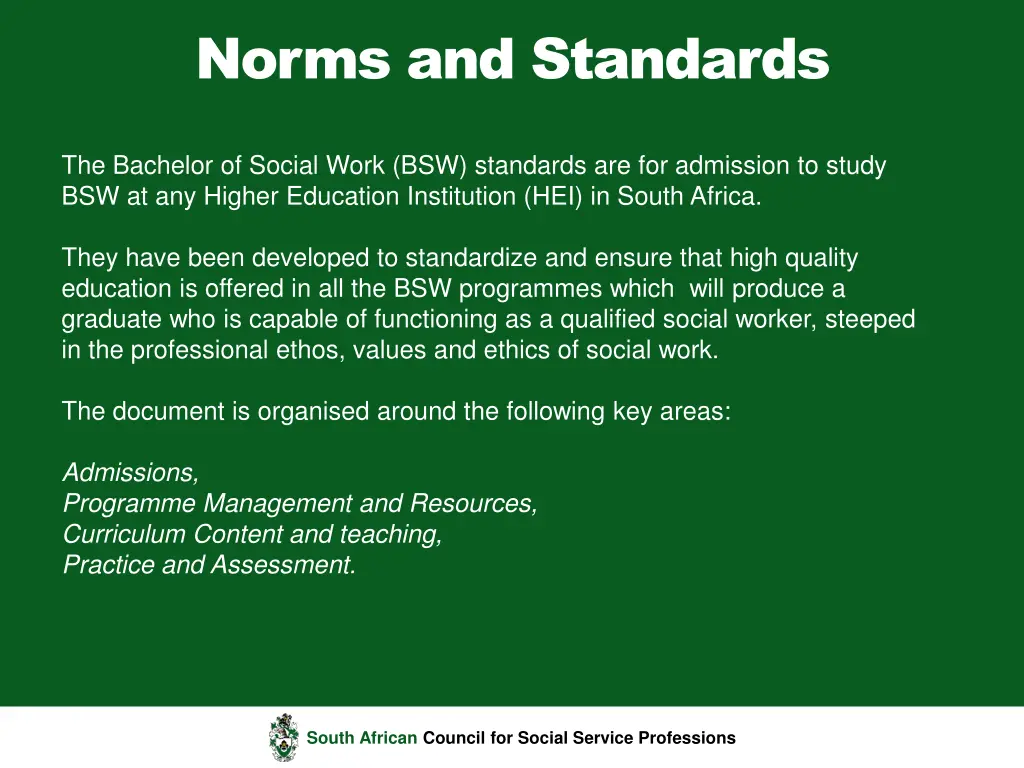 norms and standards 1