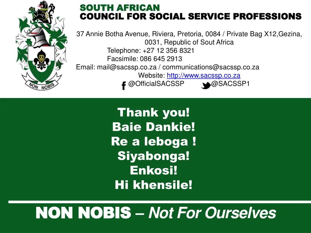 south african south african council for social