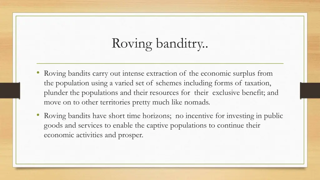 roving banditry