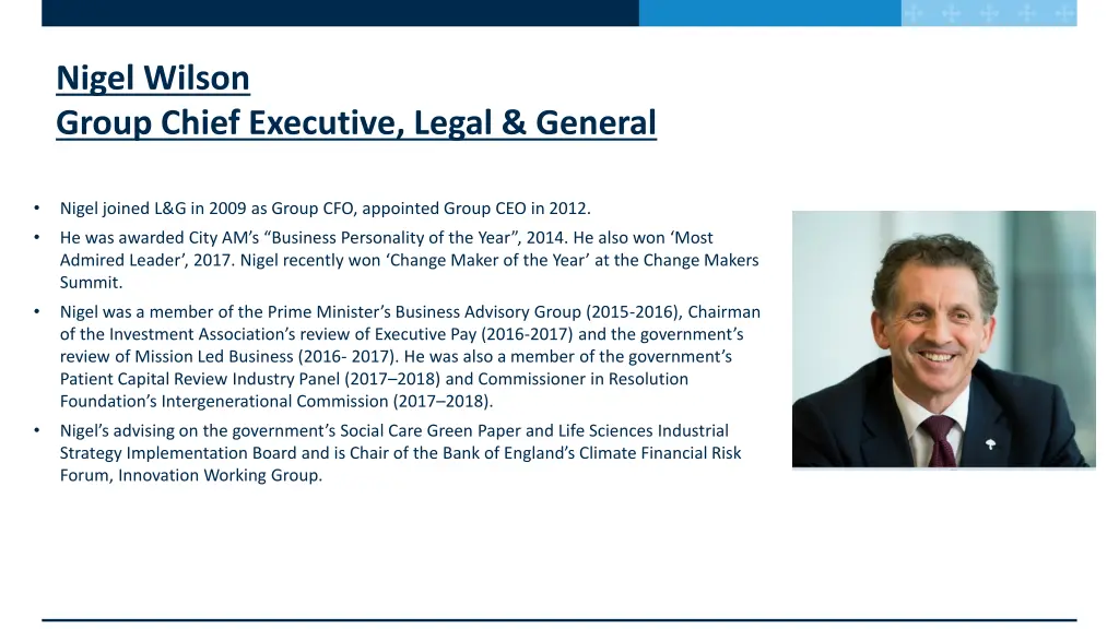 nigel wilson group chief executive legal general