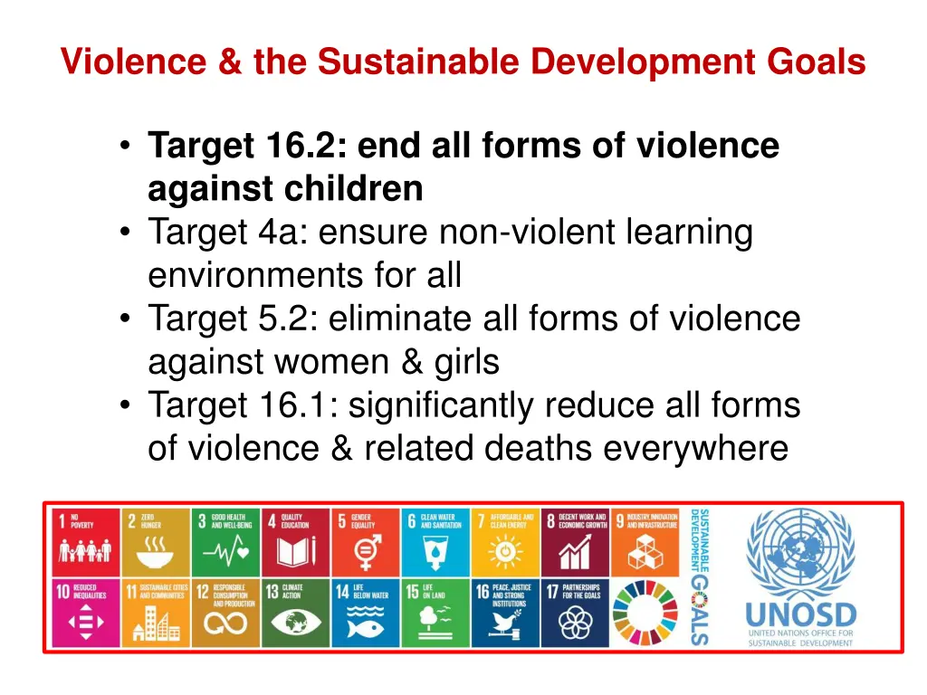 violence the sustainable development goals