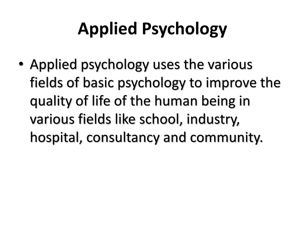 applied psychology