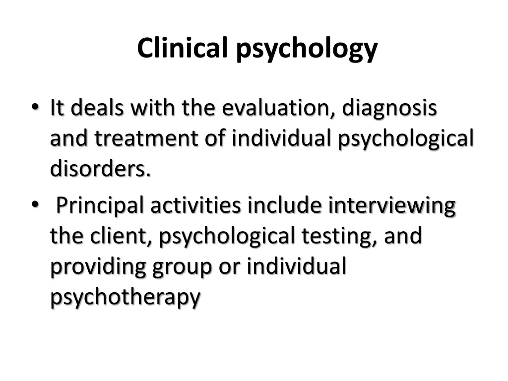 clinical psychology