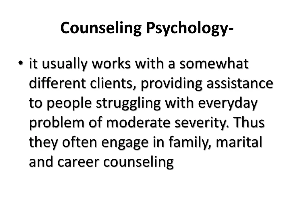 counseling psychology