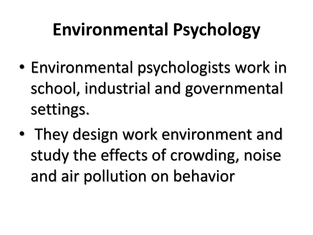 environmental psychology