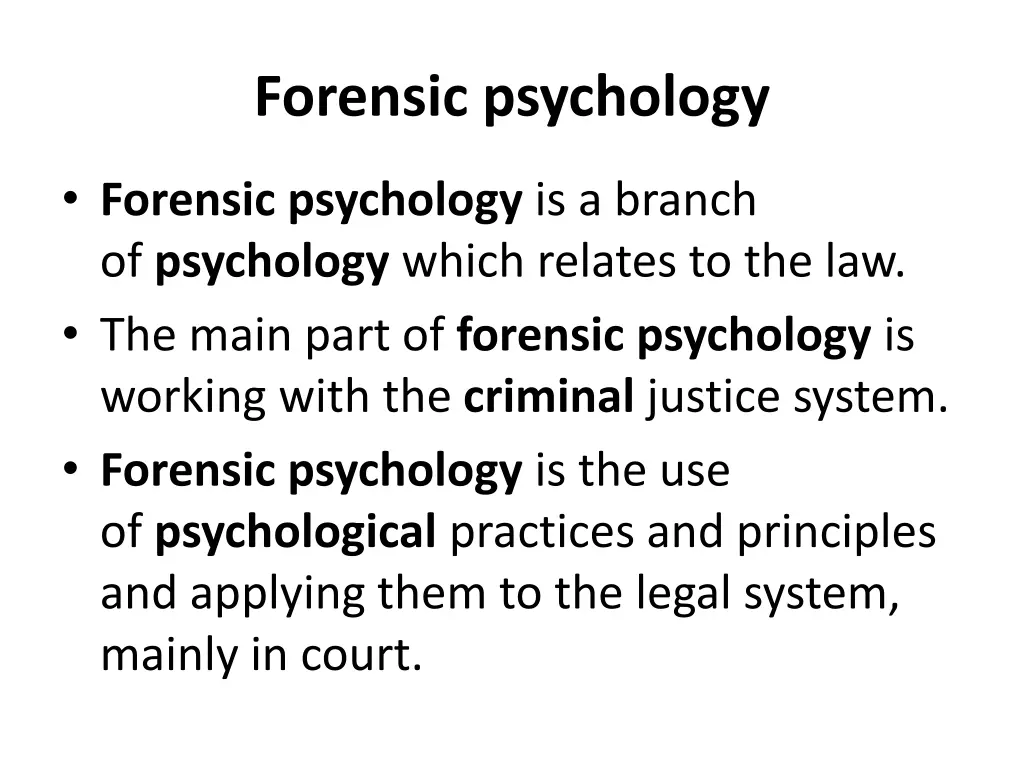 forensic psychology