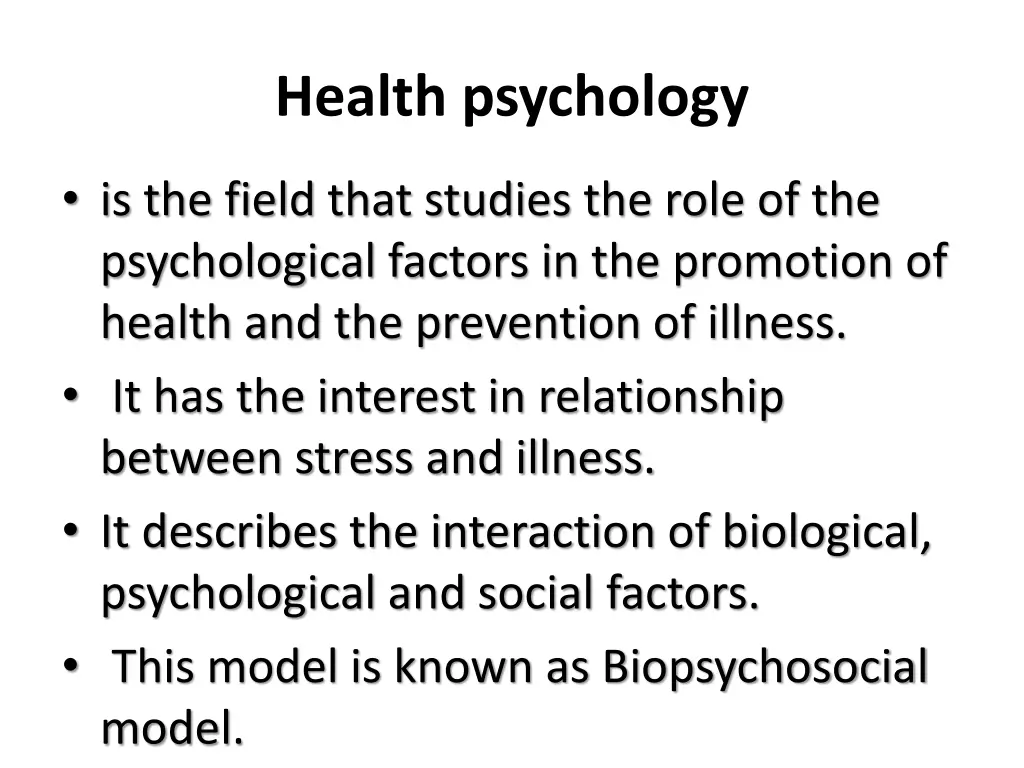 health psychology