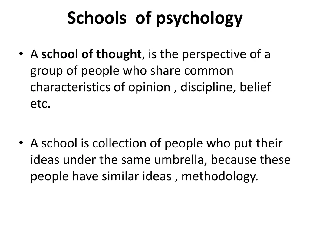 schools of psychology