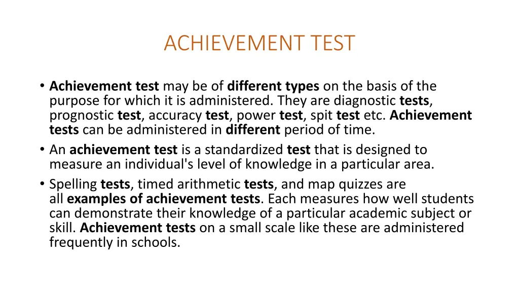 achievement test