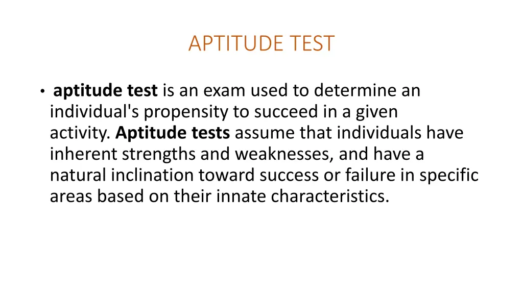 aptitude test