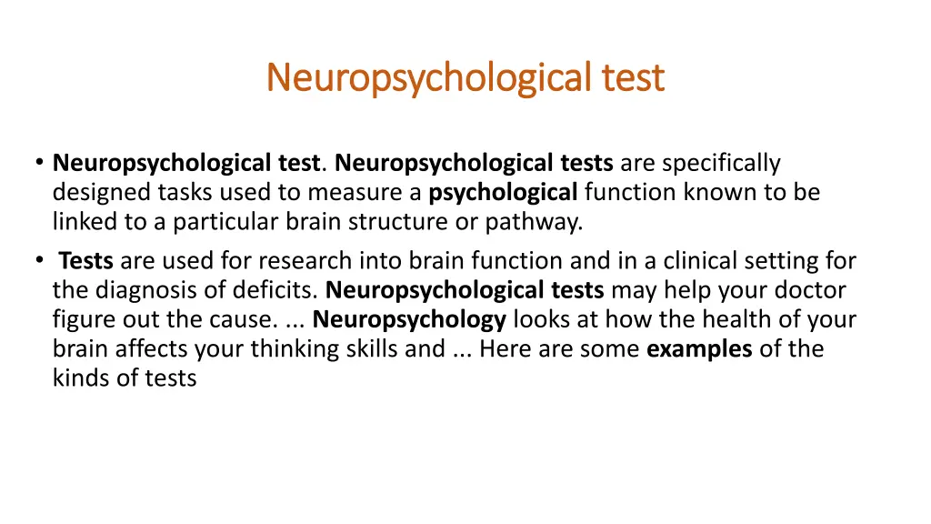 neuropsychological test neuropsychological test