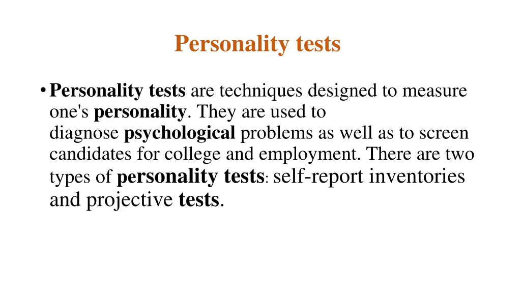 personality tests