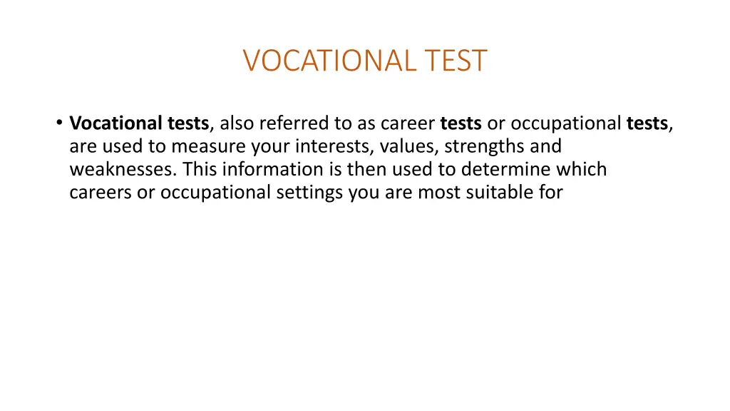 vocational test