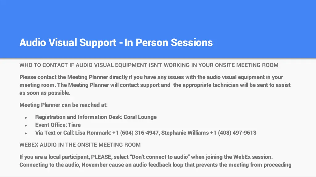 audio visual support in person sessions