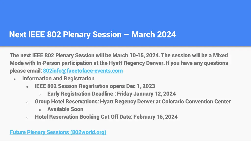 next ieee 802 plenary session march 2024