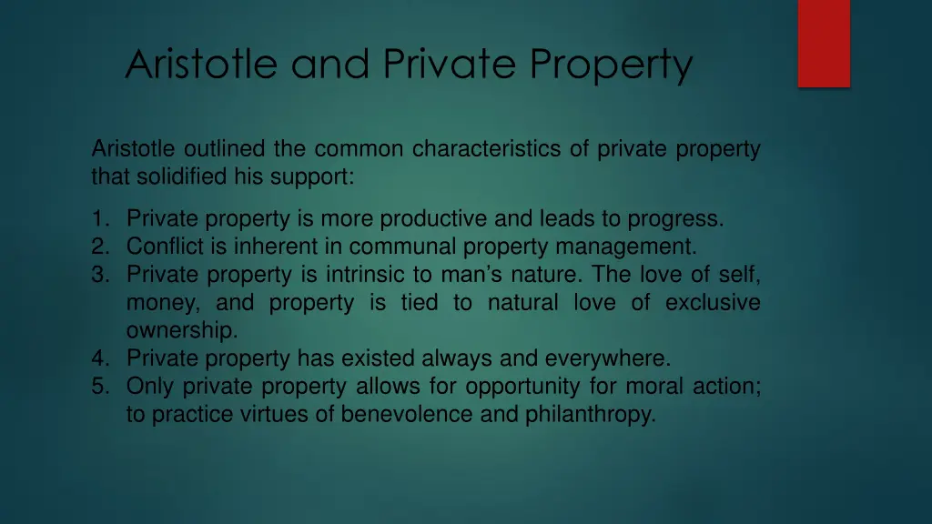 aristotle and private property 1