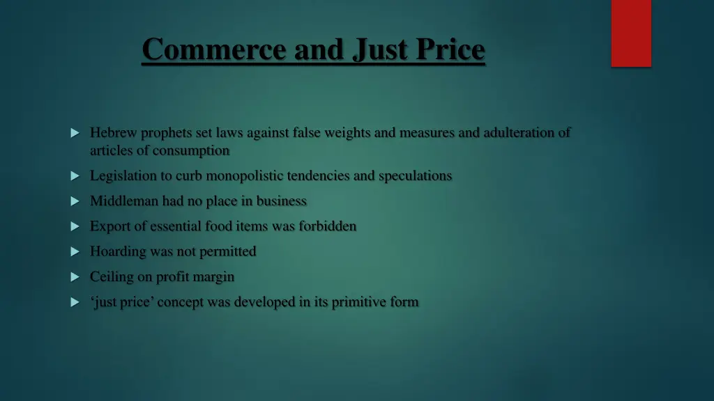 commerce and just price