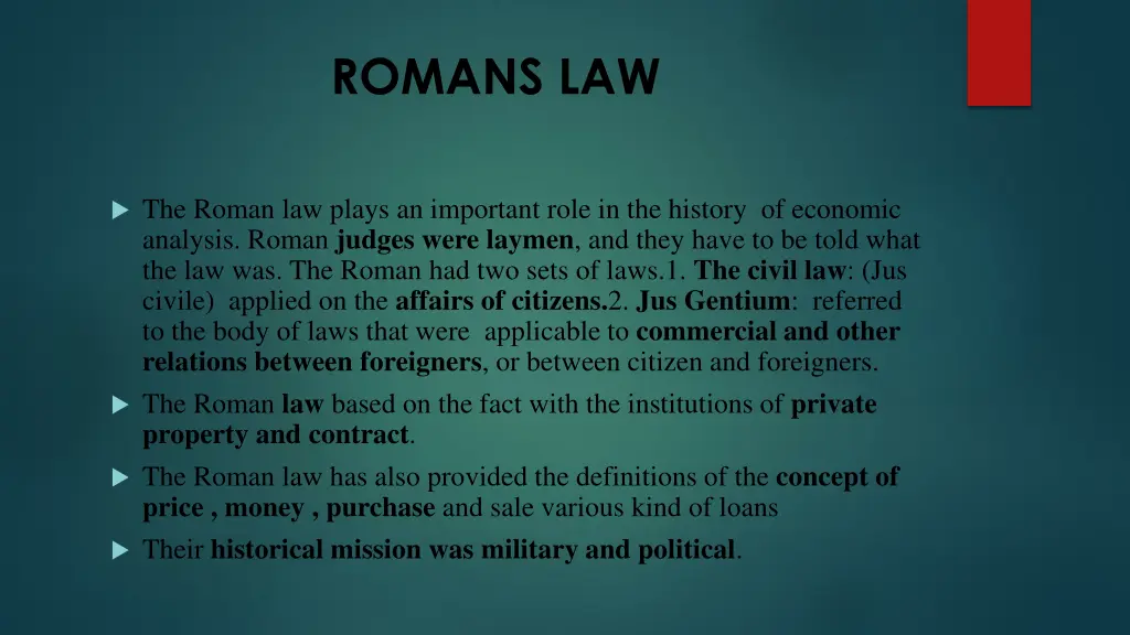 romans law