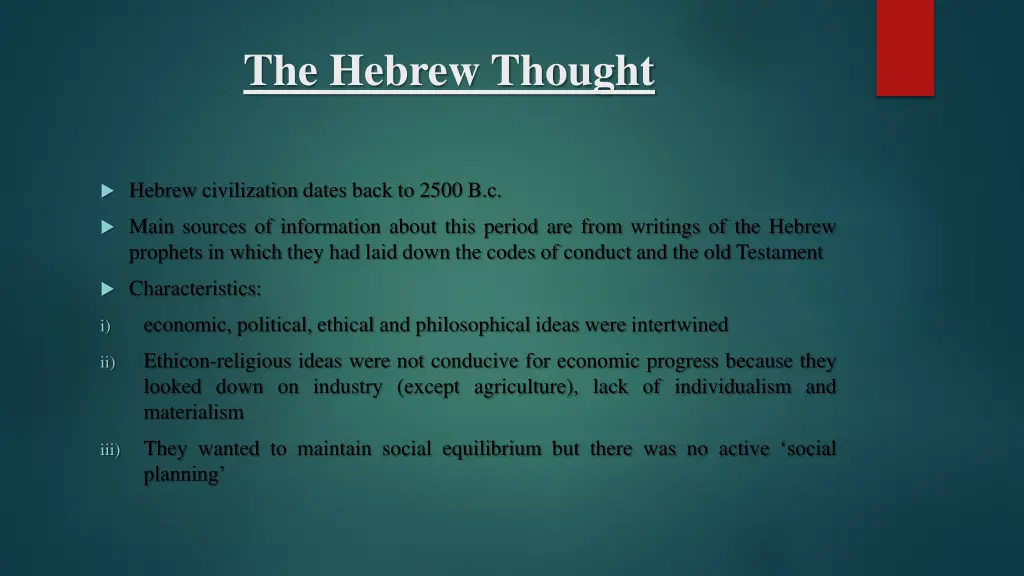 the hebrew thought