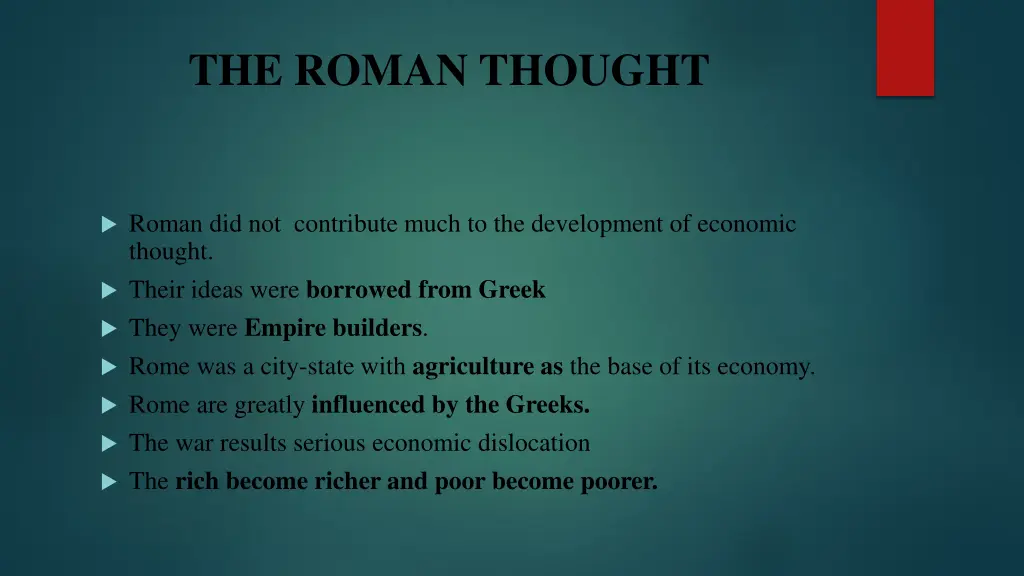 the roman thought