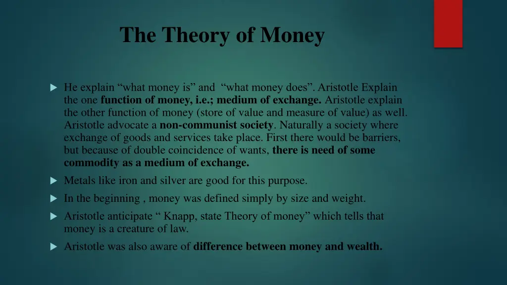 the theory of money