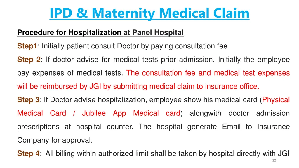 ipd maternity medical claim 1