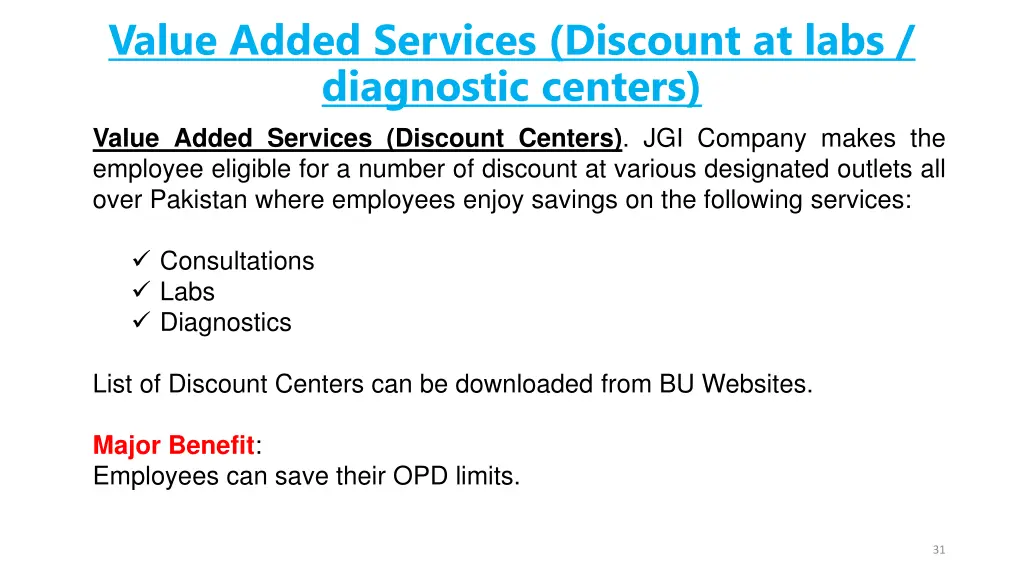 value added services discount at labs diagnostic