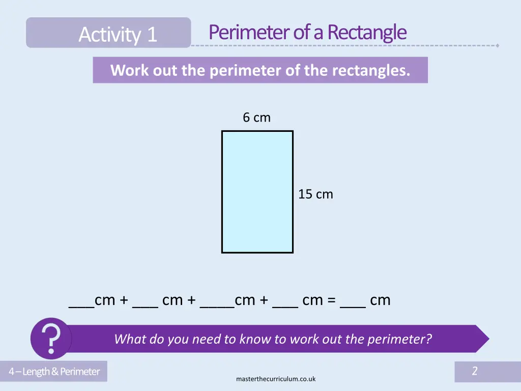 perimeter of a rectangle 1