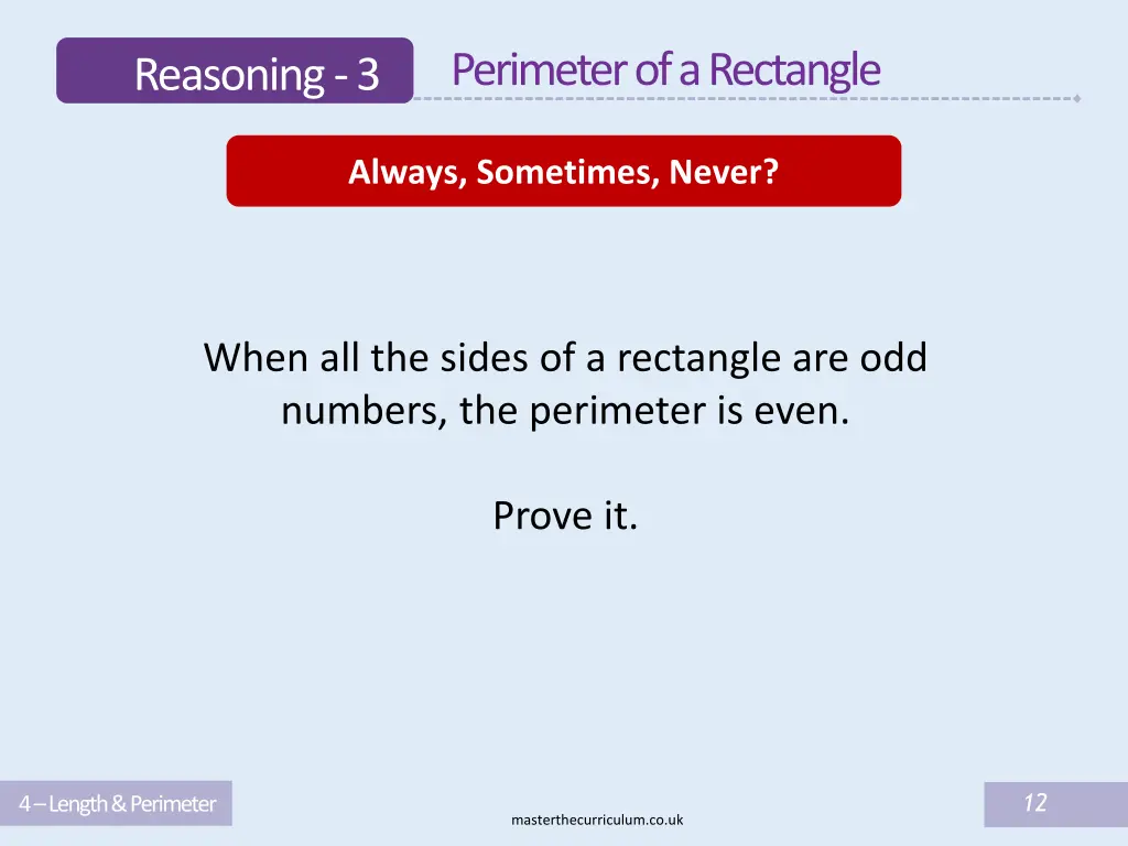 perimeter of a rectangle 11