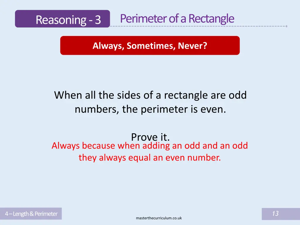 perimeter of a rectangle 12