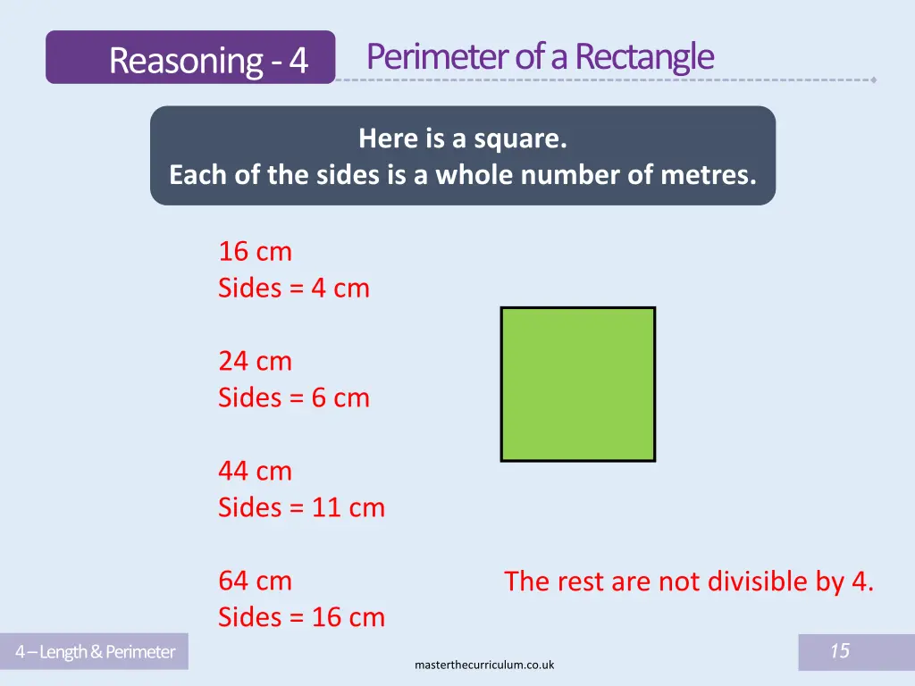 perimeter of a rectangle 14