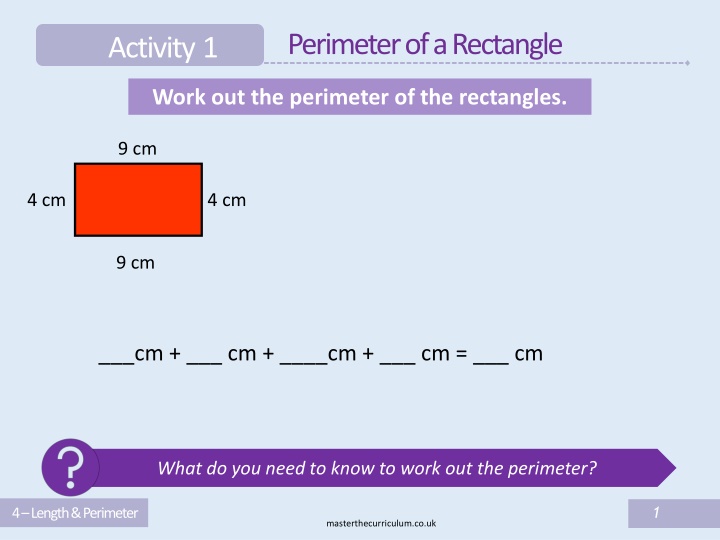 perimeter of a rectangle