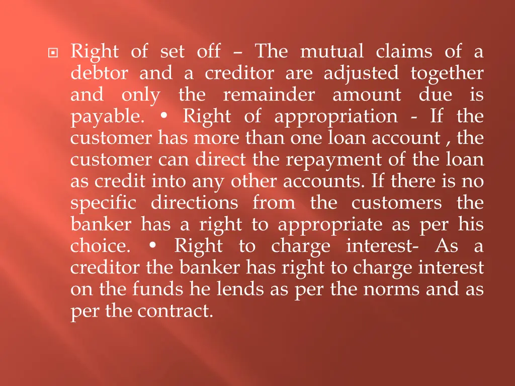 right of set off the mutual claims of a debtor