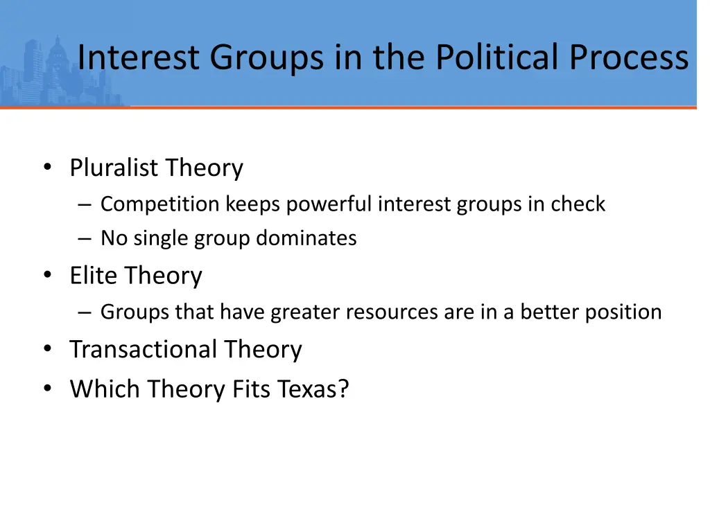 interest groups in the political process