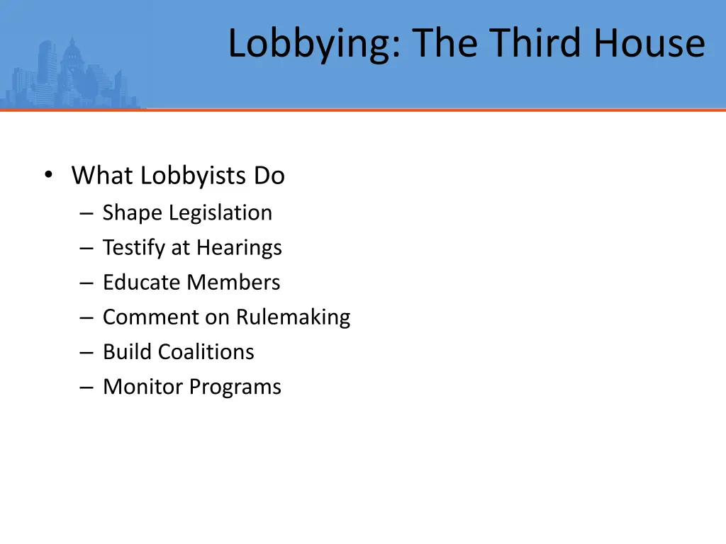 lobbying the third house 1