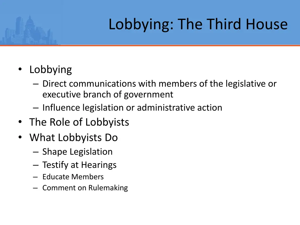 lobbying the third house