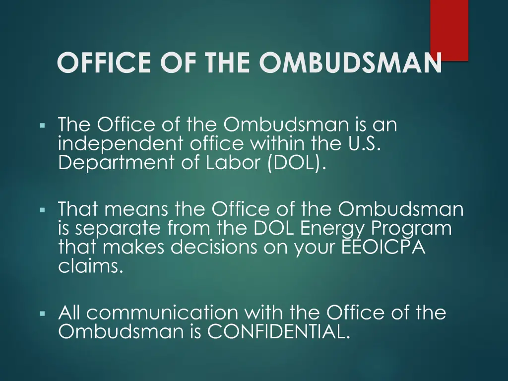 office of the ombudsman