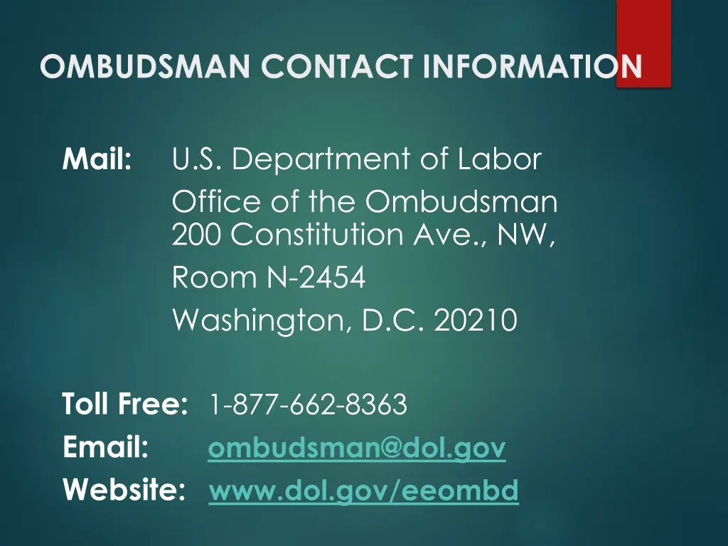 ombudsman contact information