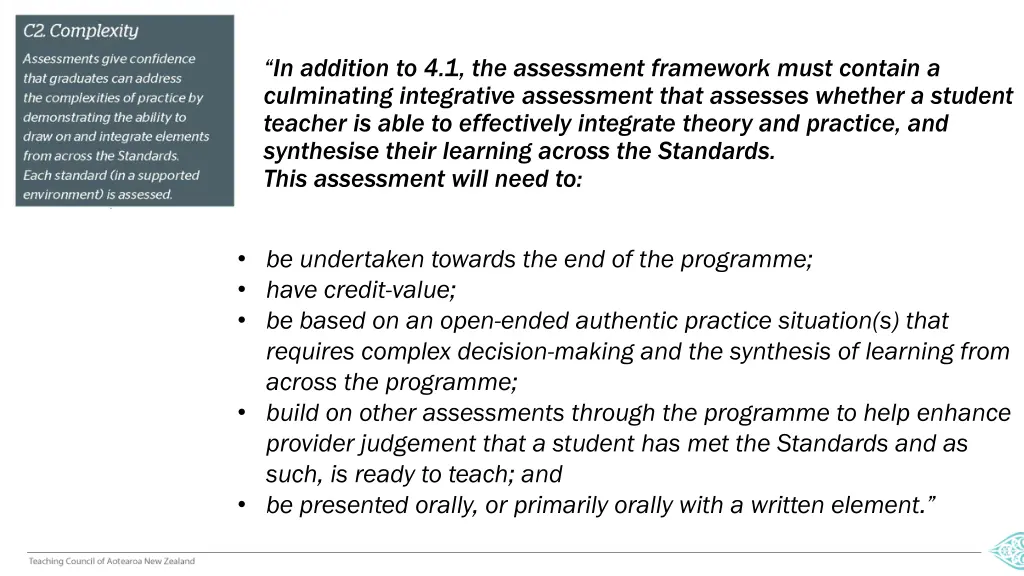 in addition to 4 1 the assessment framework must