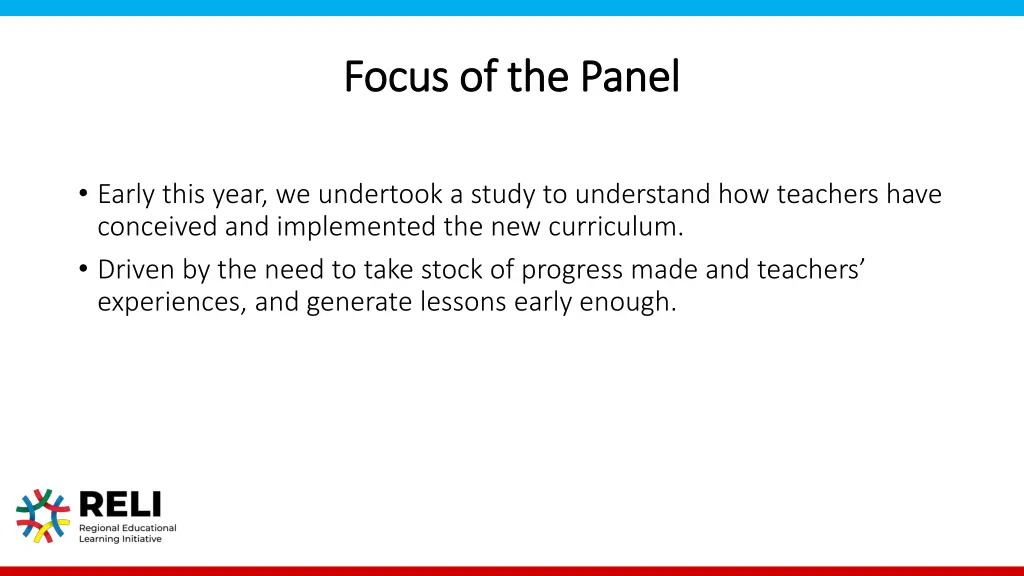 focus of the panel focus of the panel