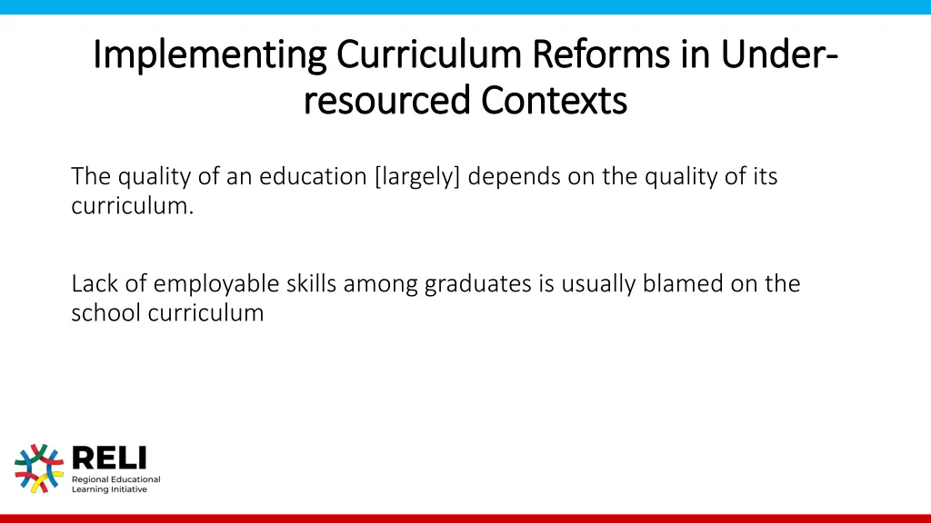 implementing curriculum reforms in under