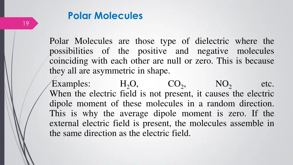 polar molecules