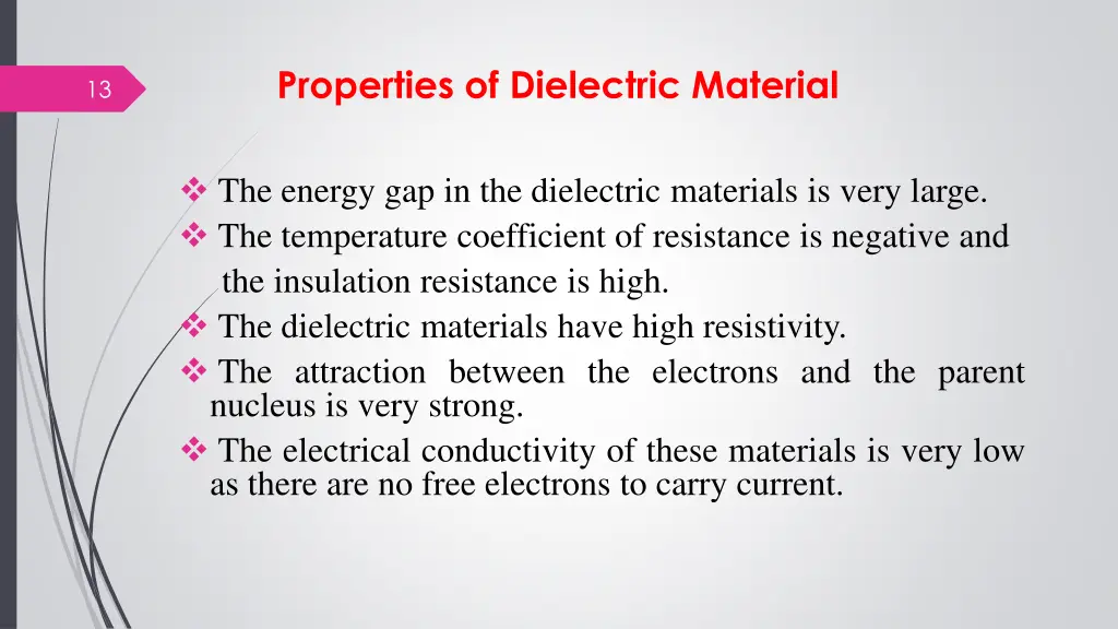 properties of dielectric material