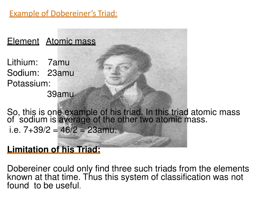 example of dobereiner s triad