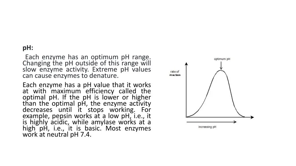 ph each enzyme has an optimum ph range changing