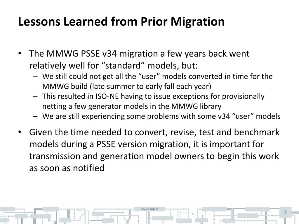 lessons learned from prior migration