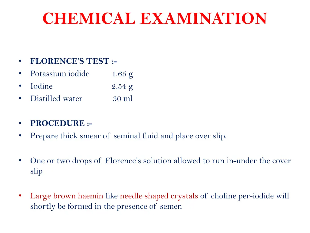 chemical examination